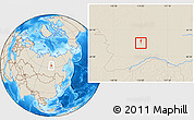 Shaded Relief Location Map of Mirny