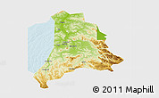 Physical 3D Map of Verkhoyanskiy, single color outside