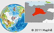 Physical Location Map of Verkhoyanskiy, highlighted country, highlighted parent region