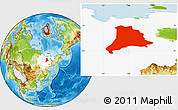 Physical Location Map of Verkhoyanskiy, highlighted parent region