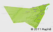 Physical 3D Map of Yakutsk, single color outside
