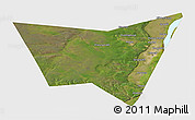Satellite 3D Map of Yakutsk, single color outside