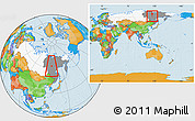 Political Location Map of Yakutsk, highlighted country, highlighted grandparent region, within the entire country