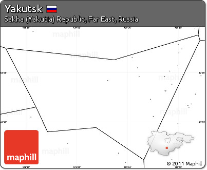 Blank Simple Map of Yakutsk, no labels