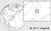 Blank Location Map of Yuzhno-Sakhalinsk