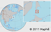 Gray Location Map of Yuzhno-Sakhalinsk