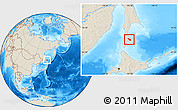 Shaded Relief Location Map of Yuzhno-Sakhalinsk