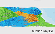 Political Panoramic Map of Yuzhno-Sakhalinsk