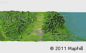 Satellite Panoramic Map of Yuzhno-Sakhalinsk