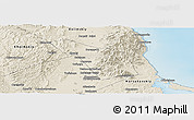 Shaded Relief Panoramic Map of Yuzhno-Sakhalinsk