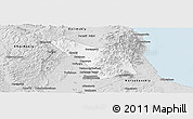 Silver Style Panoramic Map of Yuzhno-Sakhalinsk