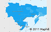 Political Shades Simple Map of Far East, single color outside