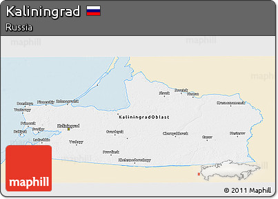 Classic Style 3D Map of Kaliningrad, single color outside