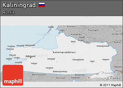 Gray 3D Map of Kaliningrad