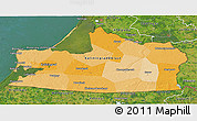 Political 3D Map of Kaliningrad, satellite outside