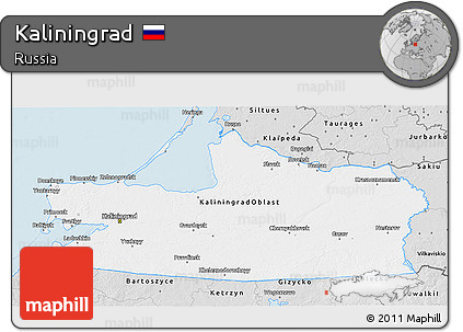 Silver Style 3D Map of Kaliningrad