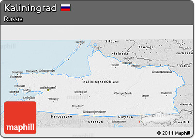 Silver Style 3D Map of Kaliningrad