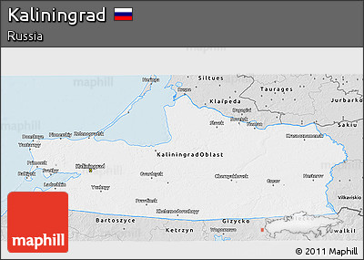Silver Style 3D Map of Kaliningrad