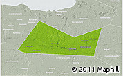 Physical 3D Map of Gvardeyskiy, lighten, semi-desaturated