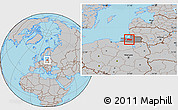 Gray Location Map of Gvardeyskiy, highlighted parent region, highlighted grandparent region