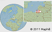 Savanna Style Location Map of Gvardeyskiy, highlighted parent region, hill shading