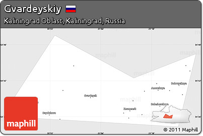 Silver Style Simple Map of Gvardeyskiy, single color outside