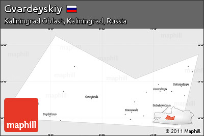 Silver Style Simple Map of Gvardeyskiy, single color outside