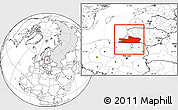 Blank Location Map of Kaliningrad Oblast, highlighted country, highlighted parent region