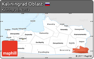 Silver Style Simple Map of Kaliningrad Oblast, single color outside