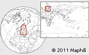 Blank Location Map of Kaliningrad, within the entire country