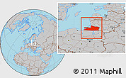 Gray Location Map of Kaliningrad