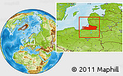 Physical Location Map of Kaliningrad