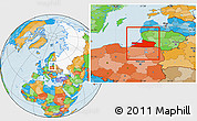 Political Location Map of Kaliningrad, highlighted country