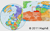 Political Location Map of Kaliningrad