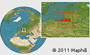 Satellite Location Map of Kaliningrad