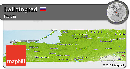 Physical Panoramic Map of Kaliningrad