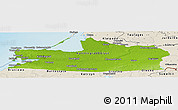 Physical Panoramic Map of Kaliningrad, shaded relief outside