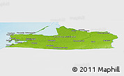 Physical Panoramic Map of Kaliningrad, single color outside