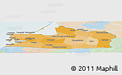Political Panoramic Map of Kaliningrad, lighten