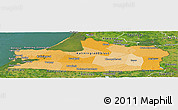 Political Panoramic Map of Kaliningrad, satellite outside