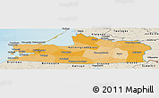 Political Panoramic Map of Kaliningrad, shaded relief outside