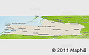 Shaded Relief Panoramic Map of Kaliningrad, physical outside