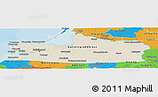 Shaded Relief Panoramic Map of Kaliningrad, political outside