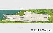 Shaded Relief Panoramic Map of Kaliningrad, satellite outside