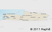Shaded Relief Panoramic Map of Kaliningrad, single color outside