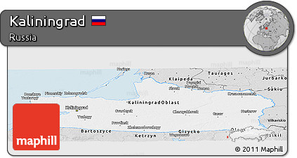 Silver Style Panoramic Map of Kaliningrad