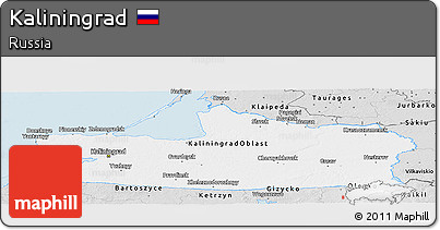 Silver Style Panoramic Map of Kaliningrad