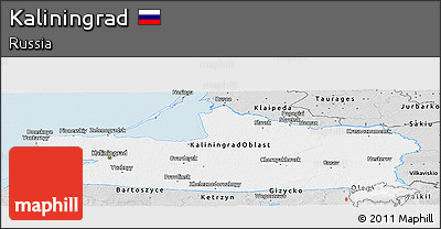 Silver Style Panoramic Map of Kaliningrad
