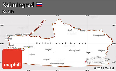 Classic Style Simple Map of Kaliningrad, cropped outside