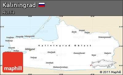 Classic Style Simple Map of Kaliningrad, single color outside